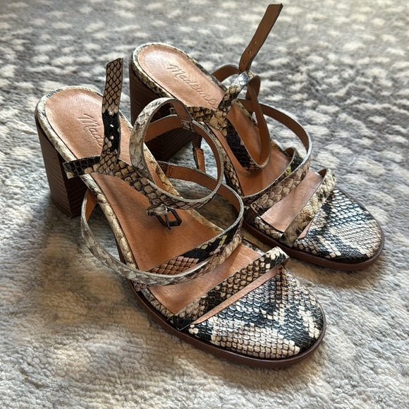 MADEWELL THE EDIE SNAKE EMBOSSED LEATHER SIZE 7 - Picture 2 of 4